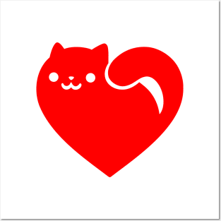 Heart Cat Posters and Art